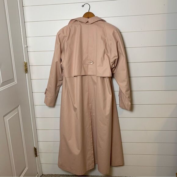 Vintage London Fog Blush pink Trench Coat Union Made 80s/90s oversized size 12 - Picture 12 of 16